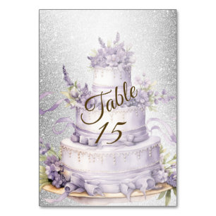 Numeração De Mesa Lavanda Floral Elegante de Bolo do Partido