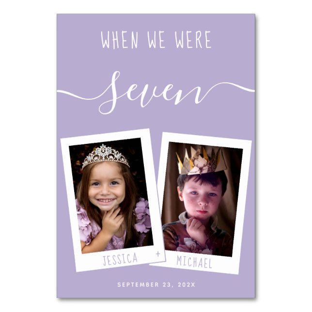 Numeração De Mesa Lavanda Quando Tínhamos Idade Fotos Casamento Roxo (Frente)