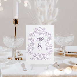 Numeração De Mesa Lavanda Regal | Vintage Casamento-Quadro Barroco