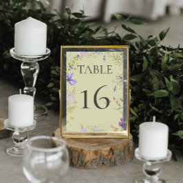 Numeração De Mesa Lavanda russa e Sage Wildflower Casamento Sage