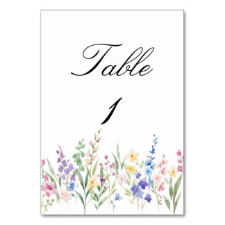 Numeração De Mesa Lavender Garden Romantic Watercolor Floral Wedding
