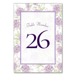 Numeração De Mesa Lavender Purple Rose Wedding