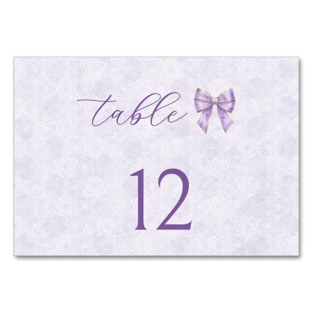 Numeração De Mesa Lavender Wisteria Ribbon – Japanese-Inspired (Frente)