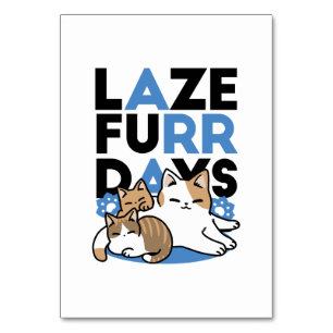 Numeração De Mesa Lazer - Design de Gatos Preguiçosos