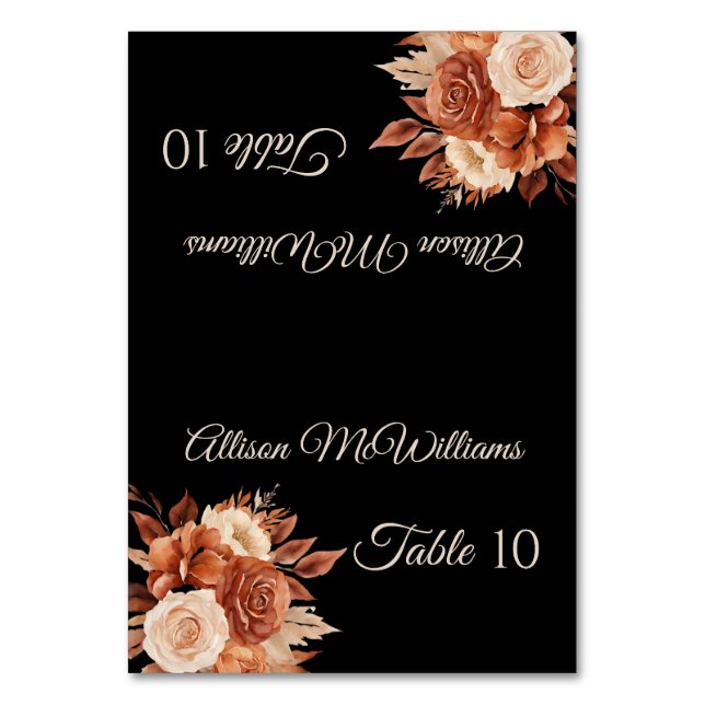 Numeração De Mesa Legenda do outono da Aquarela- (Frente)