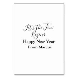 Numeração De Mesa lets the fun begins happy new year name year simpl