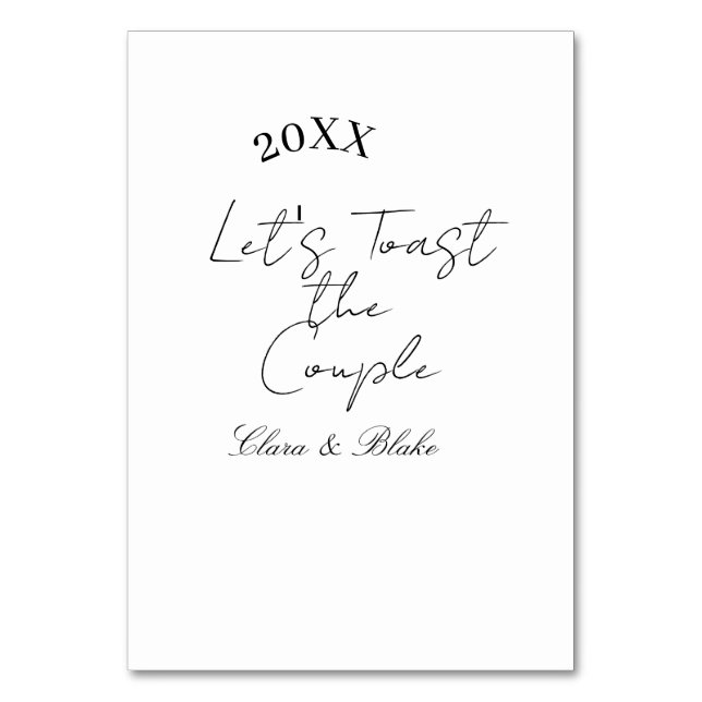 Numeração De Mesa Let's toast the couple engagement wedding party ye (Frente)