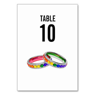 Numeração De Mesa LGBTQ+ com foto Entrelaçados no Orgulho