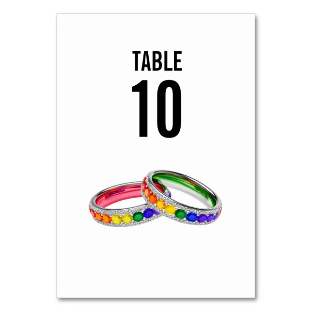 Numeração De Mesa LGBTQ+ com foto Entrelaçados no Orgulho (Frente)