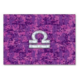 Numeração De Mesa Libra Zodiac - Sinal da Fúchsia Digital Camo