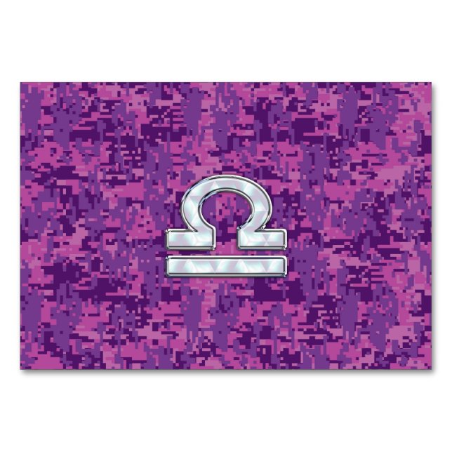 Numeração De Mesa Libra Zodiac - Sinal da Fúchsia Digital Camo (Frente)