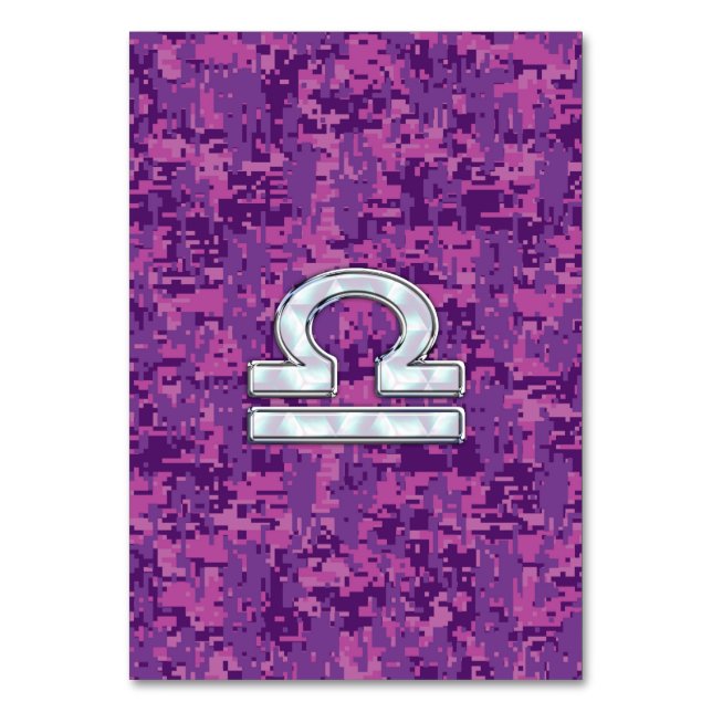Numeração De Mesa Libra Zodiac - Sinal da Fúchsia Digital Camo (Frente)