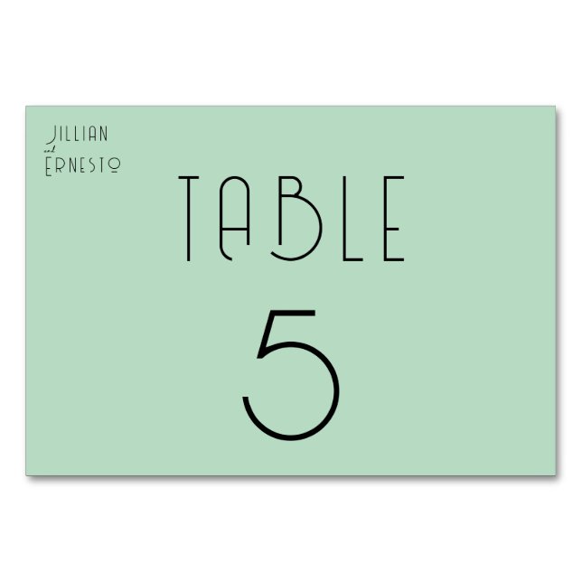 Numeração De Mesa Lily of Valley com Ferns | Verde Suave 2 Lado (Frente)