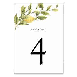 Numeração De Mesa Limões Vintage e Número da Tabela Greenery