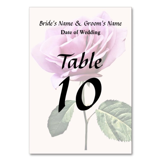 Numeração De Mesa Linda Rosa Rosa Rosa Com Folhas (Frente)