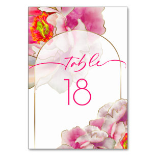 Numeração De Mesa Linda Scarlet Peony Floral