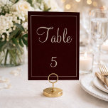 Numeração De Mesa Lindo Casamento Roxo e Cinza<br><div class="desc">Lindos sinais de mesa para casamento roxo e cinza. Este design apresenta um fundo roxo escuro com texto em cinza. Há também uma borda cinza. Muito fácil de personalizar. Compre o seu hoje mesmo!</div>