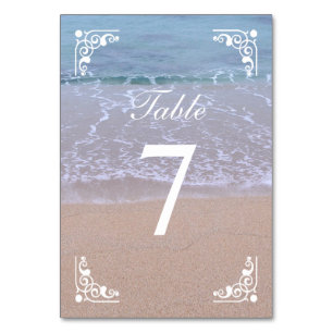 Numeração De Mesa Lindos Números de Tabela de Tema de Praia de Dois 