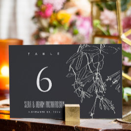 NUMERAÇÃO DE MESA LINHA NEGRA RUSTICA MODERNA DESENHANDO CASAMENTO F