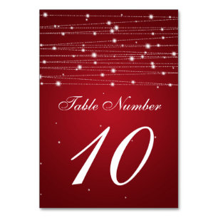 Numeração De Mesa Linhas Sparkling do número da mesa vermelhas