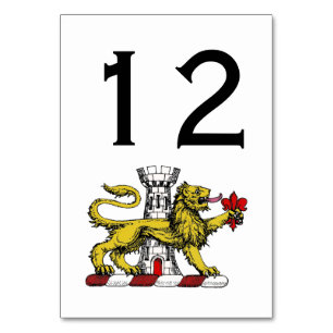 Numeração De Mesa Lion Tower Fleur de Lis Crest Emblem C