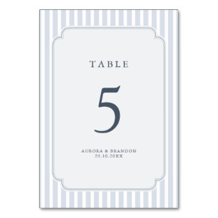 Numeração De Mesa Listras Clássicas Modernas Azul Poeira Casamento V