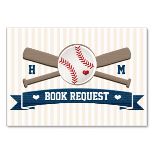 NUMERAÇÃO DE MESA LIVRO REQEUST DO CHÁ DE FRALDAS DO BASEBOL DO