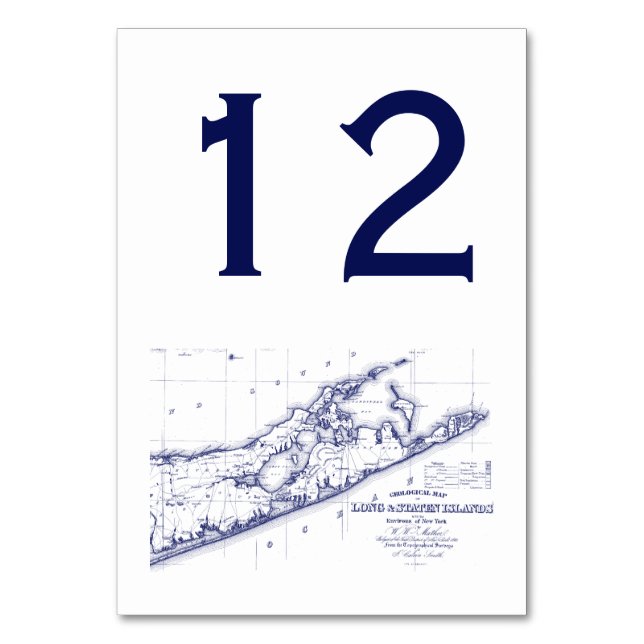 Numeração De Mesa Long Island - O Mapa De Hamptons (Frente)