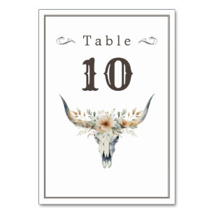 Numeração De Mesa Longhorn do casamento oeste selvagem