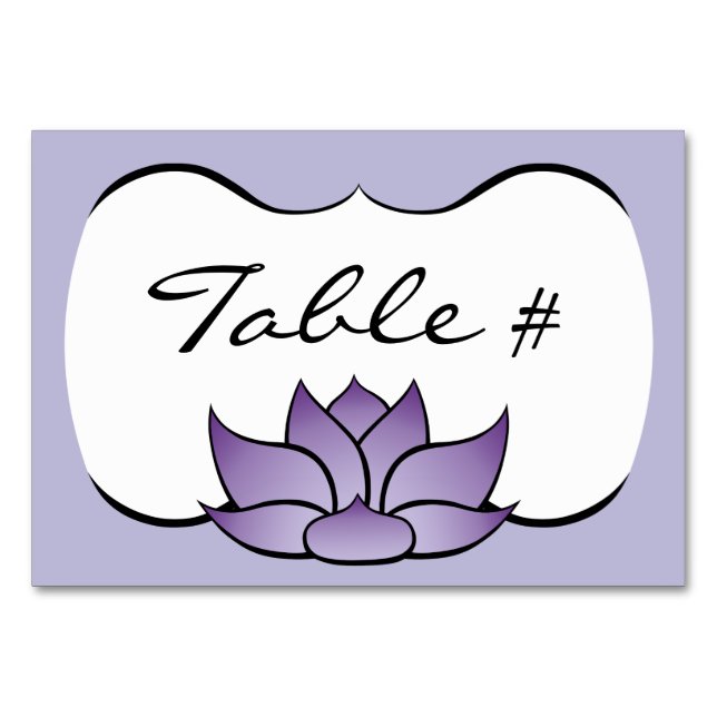 Numeração De Mesa Lotus refinado na placa de Mesa roxa (Frente)