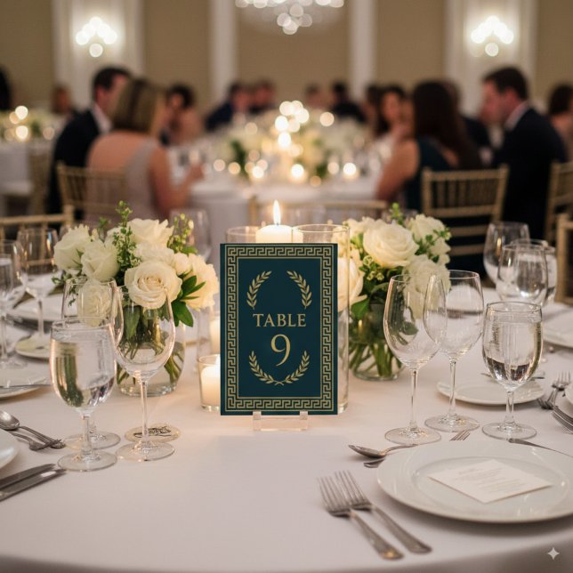 Numeração De Mesa Louro Egípcio e Borda Dourada – Editável (Criador carregado)