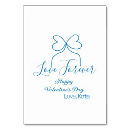 Numeração De Mesa Love Forever blue bow happy Valentine's day name d