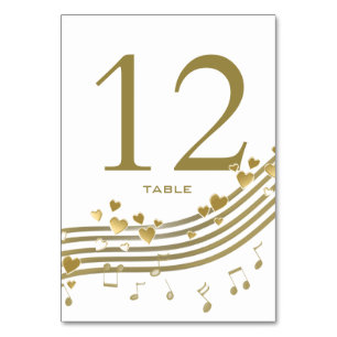 Numeração De Mesa Love Music Notes Table Number Card