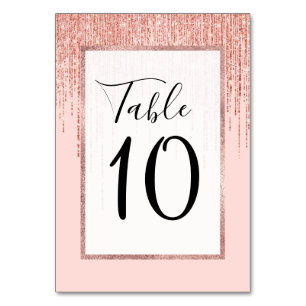 Numeração De Mesa Lúpulo Rosa Rosa Rosa Dourada Frente Brilhante Bri