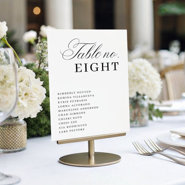 Numeração De Mesa Luxe Script Seating Chart Names Elegant Wedding (Criador carregado)