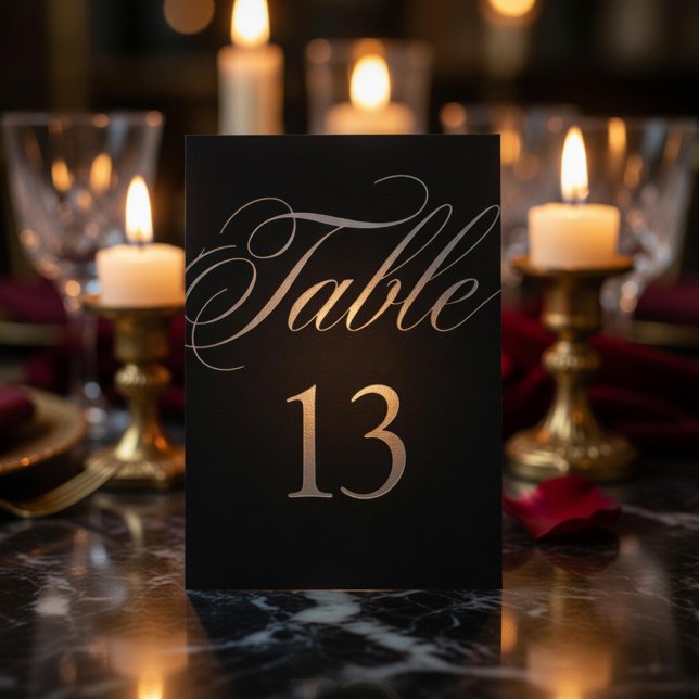 Numeração De Mesa Luxo Casamento Escuro em Ardósia (Criador carregado)