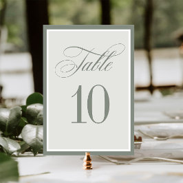 Numeração De Mesa Luxo Clássico | Casamento Verde Elegante Sage