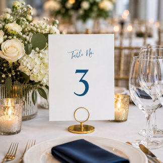 Numeração De Mesa Luxo Minimalista Casamento Azul