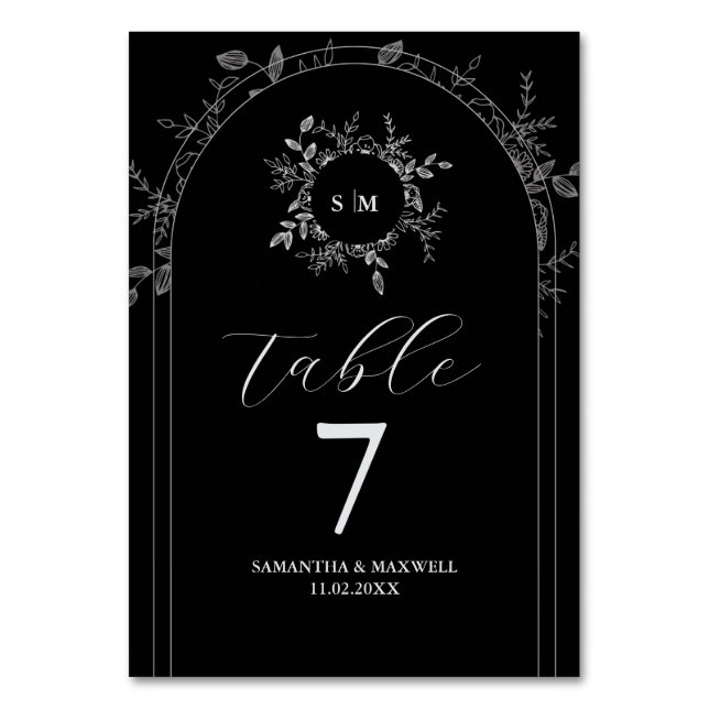 Numeração De Mesa Luxo Preto Elegante Personalizado  (Frente)