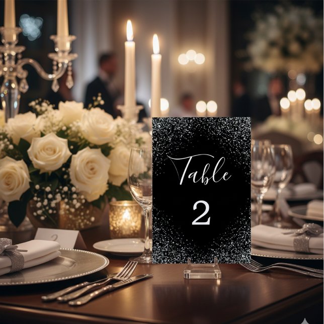 Numeração De Mesa Luxury Glitters and Sparkles Wedding Table Number (Criador carregado)