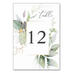 Numeração De Mesa Luz Eucalyptus Brilhante e Dourado Número de Tabel