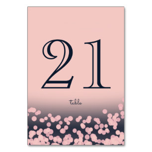 Numeração De Mesa Luzes brilhantes azuis e cor-de-rosa do marinho