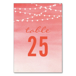 Numeração De Mesa Luzes de Corda com Efeito Aquarela de Pêssego Núme