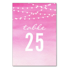 Numeração De Mesa Luzes de Cordas de Fuchsia Watercolor