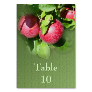 Numeração De Mesa Maçãs No Casamento Da Natureza Da Árvore