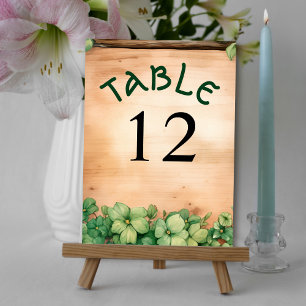 Numeração De Mesa Madeira com Dia de São Patrício verde casamento ir