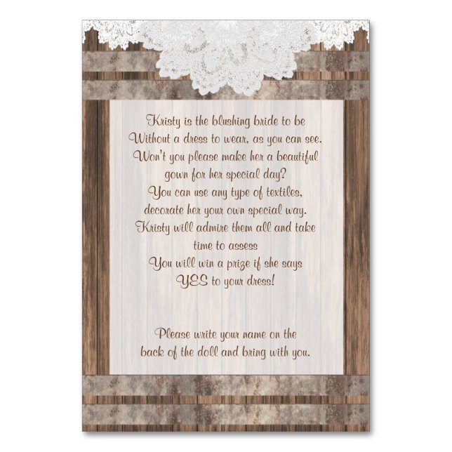 Numeração De Mesa Madeira e Design de rendas (Frente)