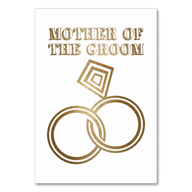 Numeração De Mesa Mãe Da Noite Romântica Dourada Casamento (Frente)
