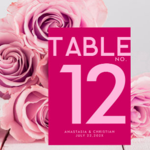 Numeração De Mesa Magenta Moderno e Ousado