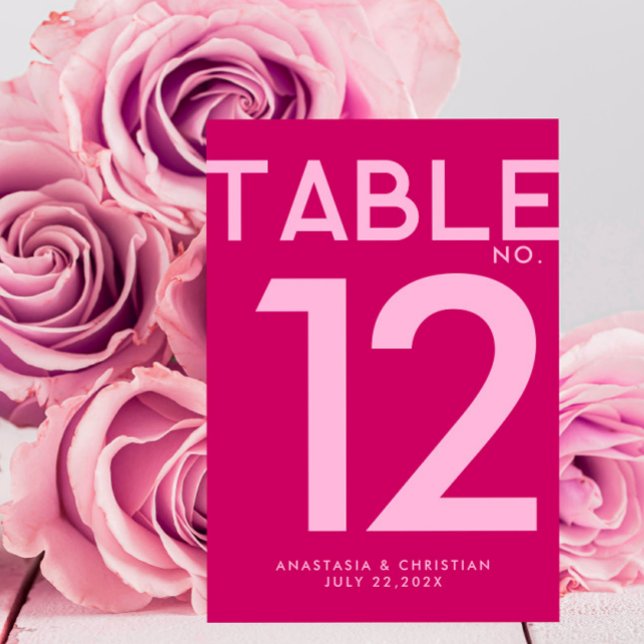 Numeração De Mesa Magenta Moderno e Ousado (Criador carregado)